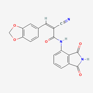 (Z)-3-(1,3-Benzodioxol-5-yl)-2-cyano-N-(1,3-dioxoisoindol-4-yl)prop-2-enamide