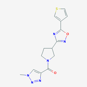 (1-methyl-1H-1,2,3-triazol-4-yl)(3-(5-(thiophen-3-yl)-1,2,4-oxadiazol-3-yl)pyrrolidin-1-yl)methanone