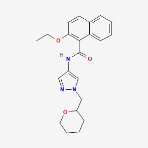 2-ethoxy-N-(1-((tetrahydro-2H-pyran-2-yl)methyl)-1H-pyrazol-4-yl)-1-naphthamide