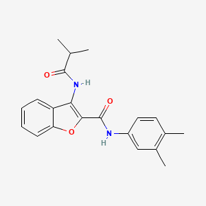 N-(3,4-dimethylphenyl)-3-isobutyramidobenzofuran-2-carboxamide