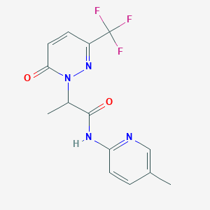 N-(5-Methylpyridin-2-yl)-2-[6-oxo-3-(trifluoromethyl)pyridazin-1-yl]propanamide