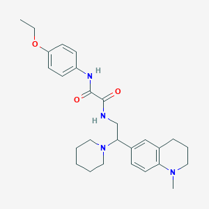 molecular formula C27H36N4O3 B2586232 N'-(4-ethoxyphenyl)-N-[2-(1-methyl-1,2,3,4-tetrahydroquinolin-6-yl)-2-(piperidin-1-yl)ethyl]ethanediamide CAS No. 922040-31-1