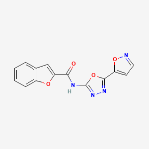 N-(5-(isoxazol-5-yl)-1,3,4-oxadiazol-2-yl)benzofuran-2-carboxamide