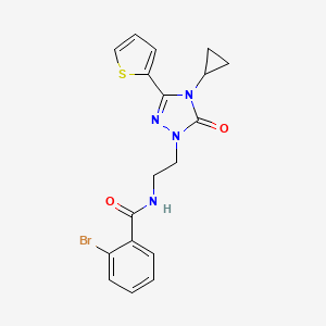 2-bromo-N-(2-(4-cyclopropyl-5-oxo-3-(thiophen-2-yl)-4,5-dihydro-1H-1,2,4-triazol-1-yl)ethyl)benzamide