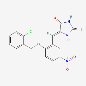 (Z)-5-(2-((2-chlorobenzyl)oxy)-5-nitrobenzylidene)-2-thioxoimidazolidin-4-one