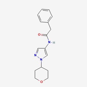 molecular formula C16H19N3O2 B2586260 N-[1-(oxan-4-yl)-1H-pyrazol-4-yl]-2-phenylacetamide CAS No. 1448125-80-1