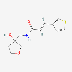(2E)-N-[(3-hydroxyoxolan-3-yl)methyl]-3-(thiophen-3-yl)prop-2-enamide