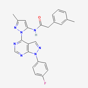 N-(1-(1-(4-fluorophenyl)-1H-pyrazolo[3,4-d]pyrimidin-4-yl)-3-methyl-1H-pyrazol-5-yl)-2-(m-tolyl)acetamide