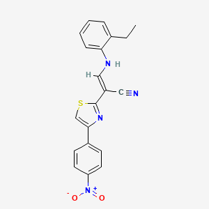 (E)-3-((2-ethylphenyl)amino)-2-(4-(4-nitrophenyl)thiazol-2-yl)acrylonitrile