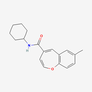 molecular formula C18H21NO2 B2586292 N-cyclohexyl-7-methyl-1-benzoxepine-4-carboxamide CAS No. 1049128-10-0