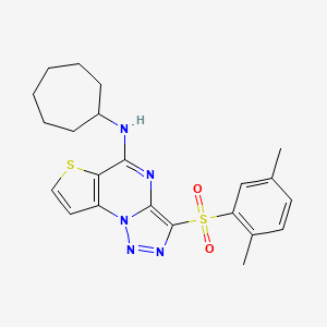 N-cycloheptyl-3-((2,5-dimethylphenyl)sulfonyl)thieno[2,3-e][1,2,3]triazolo[1,5-a]pyrimidin-5-amine