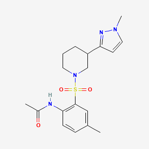 N-(4-methyl-2-((3-(1-methyl-1H-pyrazol-3-yl)piperidin-1-yl)sulfonyl)phenyl)acetamide