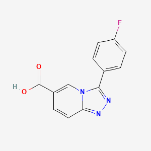 molecular formula C13H8FN3O2 B2586301 3-(4-Fluorophenyl)-[1,2,4]triazolo[4,3-a]pyridine-6-carboxylic acid CAS No. 1334487-94-3