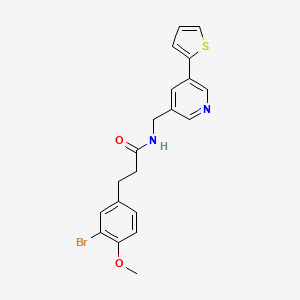 molecular formula C20H19BrN2O2S B2586320 3-(3-bromo-4-methoxyphenyl)-N-((5-(thiophen-2-yl)pyridin-3-yl)methyl)propanamide CAS No. 2034251-88-0