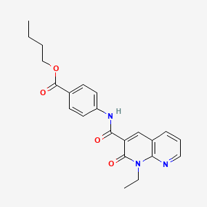 molecular formula C22H23N3O4 B2586339 butyl 4-(1-ethyl-2-oxo-1,2-dihydro-1,8-naphthyridine-3-amido)benzoate CAS No. 941931-61-9