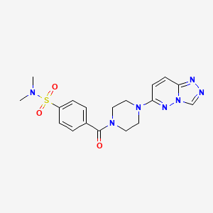 molecular formula C18H21N7O3S B2586349 4-(4-([1,2,4]triazolo[4,3-b]pyridazin-6-yl)piperazine-1-carbonyl)-N,N-dimethylbenzenesulfonamide CAS No. 1202972-26-6