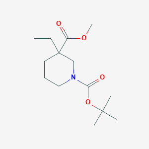 molecular formula C14H25NO4 B2586351 Methyl 1-Boc-3-ethylpiperidine-3-carboxylate CAS No. 1363165-85-8; 91-62-3