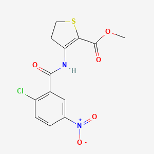 molecular formula C13H11ClN2O5S B2586356 Methyl 3-(2-chloro-5-nitrobenzamido)-4,5-dihydrothiophene-2-carboxylate CAS No. 330190-72-2