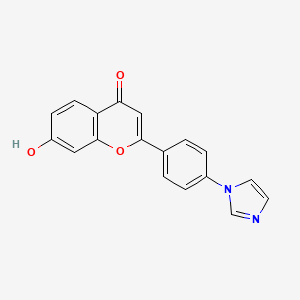 molecular formula C18H12N2O3 B2586358 7-Hydroxy-2-(4-imidazol-1-ylphenyl)chromen-4-one CAS No. 2413904-63-7