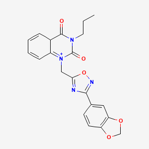 molecular formula C21H18N4O5 B2586365 1-{[3-(2H-1,3-benzodioxol-5-yl)-1,2,4-oxadiazol-5-yl]methyl}-3-propyl-1,2,3,4-tetrahydroquinazoline-2,4-dione CAS No. 2319848-17-2