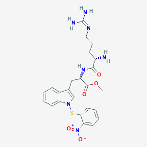 molecular formula C24H29N7O5S B025864 H-Arginyl-2-(2-nitrophenylsulfenyl)tryptophan methyl ester CAS No. 110800-95-8