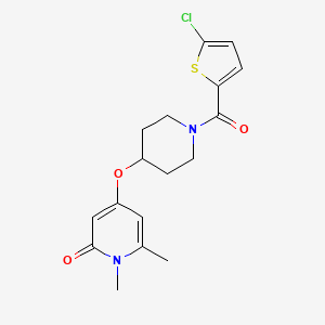 molecular formula C17H19ClN2O3S B2586401 4-((1-(5-chlorothiophene-2-carbonyl)piperidin-4-yl)oxy)-1,6-dimethylpyridin-2(1H)-one CAS No. 2034390-13-9