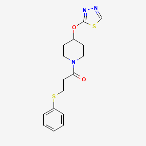 1-(4-((1,3,4-Thiadiazol-2-yl)oxy)piperidin-1-yl)-3-(phenylthio)propan-1-one