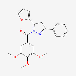 (5-(furan-2-yl)-3-phenyl-4,5-dihydro-1H-pyrazol-1-yl)(3,4,5-trimethoxyphenyl)methanone