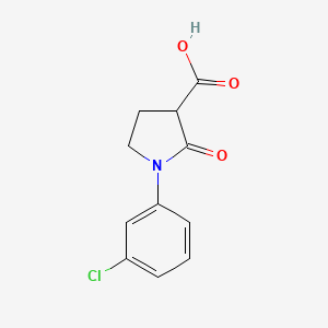 molecular formula C11H10ClNO3 B2586404 1-(3-Chlorophenyl)-2-oxopyrrolidine-3-carboxylic acid CAS No. 618070-35-2