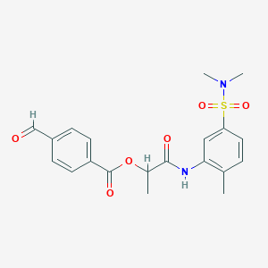[1-[5-(Dimethylsulfamoyl)-2-methylanilino]-1-oxopropan-2-yl] 4-formylbenzoate