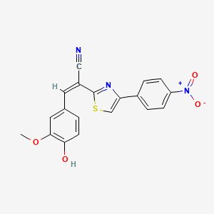 (Z)-3-(4-hydroxy-3-methoxyphenyl)-2-(4-(4-nitrophenyl)thiazol-2-yl)acrylonitrile