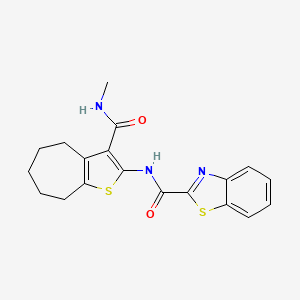 N-(3-(methylcarbamoyl)-5,6,7,8-tetrahydro-4H-cyclohepta[b]thiophen-2-yl)benzo[d]thiazole-2-carboxamide