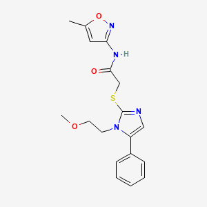 2-((1-(2-methoxyethyl)-5-phenyl-1H-imidazol-2-yl)thio)-N-(5-methylisoxazol-3-yl)acetamide