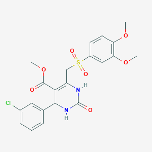 molecular formula C21H21ClN2O7S B2586457 methyl 4-(3-chlorophenyl)-6-[(3,4-dimethoxybenzenesulfonyl)methyl]-2-oxo-1,2,3,4-tetrahydropyrimidine-5-carboxylate CAS No. 899971-99-4