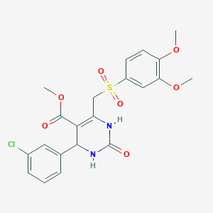 Methyl 4-(3-chlorophenyl)-6-(((3,4-dimethoxyphenyl)sulfonyl)methyl)-2-oxo-1,2,3,4-tetrahydropyrimidine-5-carboxylate