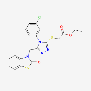 ethyl 2-((4-(3-chlorophenyl)-5-((2-oxobenzo[d]thiazol-3(2H)-yl)methyl)-4H-1,2,4-triazol-3-yl)thio)acetate