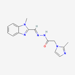 (E)-N'-((1-methyl-1H-benzo[d]imidazol-2-yl)methylene)-2-(2-methyl-1H-imidazol-1-yl)acetohydrazide