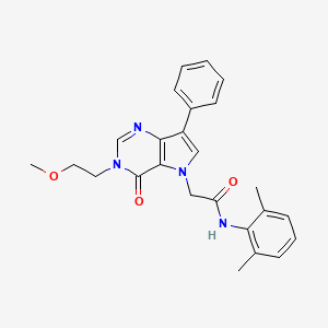 molecular formula C25H26N4O3 B2586467 N-(2,6-dimethylphenyl)-2-(3-(2-methoxyethyl)-4-oxo-7-phenyl-3H-pyrrolo[3,2-d]pyrimidin-5(4H)-yl)acetamide CAS No. 1251579-28-8