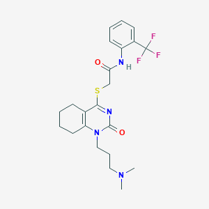 2-((1-(3-(dimethylamino)propyl)-2-oxo-1,2,5,6,7,8-hexahydroquinazolin-4-yl)thio)-N-(2-(trifluoromethyl)phenyl)acetamide