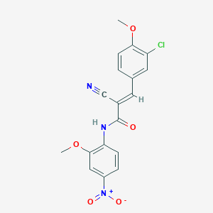 molecular formula C18H14ClN3O5 B2586477 (E)-3-(3-chloro-4-methoxyphenyl)-2-cyano-N-(2-methoxy-4-nitrophenyl)prop-2-enamide CAS No. 380476-62-0