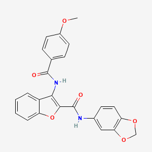 N-(benzo[d][1,3]dioxol-5-yl)-3-(4-methoxybenzamido)benzofuran-2-carboxamide