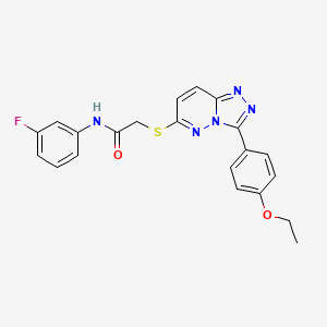 molecular formula C21H18FN5O2S B2586488 2-((3-(4-ethoxyphenyl)-[1,2,4]triazolo[4,3-b]pyridazin-6-yl)thio)-N-(3-fluorophenyl)acetamide CAS No. 852436-67-0
