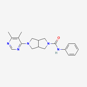 molecular formula C19H23N5O B2586489 2-(5,6-Dimethylpyrimidin-4-yl)-N-phenyl-1,3,3a,4,6,6a-hexahydropyrrolo[3,4-c]pyrrole-5-carboxamide CAS No. 2415634-24-9