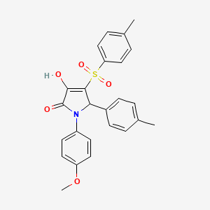 molecular formula C25H23NO5S B2586490 3-hydroxy-1-(4-methoxyphenyl)-5-(p-tolyl)-4-tosyl-1H-pyrrol-2(5H)-one CAS No. 1021258-26-3