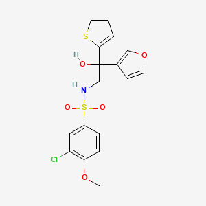 molecular formula C17H16ClNO5S2 B2586506 3-chloro-N-(2-(furan-3-yl)-2-hydroxy-2-(thiophen-2-yl)ethyl)-4-methoxybenzenesulfonamide CAS No. 2034264-98-5