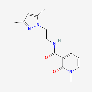 molecular formula C14H18N4O2 B2586508 N-[2-(3,5-dimethyl-1H-pyrazol-1-yl)ethyl]-1-methyl-2-oxo-1,2-dihydropyridine-3-carboxamide CAS No. 1235650-63-1