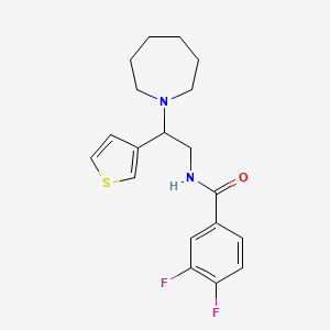 molecular formula C19H22F2N2OS B2586525 N-(2-(azepan-1-yl)-2-(thiophen-3-yl)ethyl)-3,4-difluorobenzamide CAS No. 955229-44-4