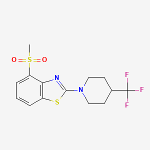 molecular formula C14H15F3N2O2S2 B2586528 4-Methanesulfonyl-2-[4-(trifluoromethyl)piperidin-1-yl]-1,3-benzothiazole CAS No. 2415501-99-2