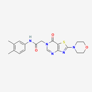 molecular formula C19H21N5O3S B2586537 N-(3,4-dimethylphenyl)-2-[2-(morpholin-4-yl)-7-oxo-6H,7H-[1,3]thiazolo[4,5-d]pyrimidin-6-yl]acetamide CAS No. 1223924-98-8