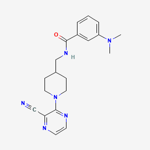 N-((1-(3-cyanopyrazin-2-yl)piperidin-4-yl)methyl)-3-(dimethylamino)benzamide